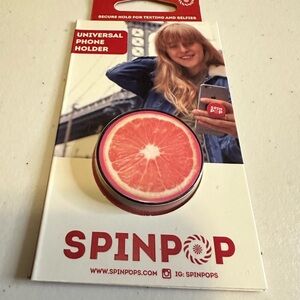 SpinPop Universal Phone Holder with Grapefruit Design
